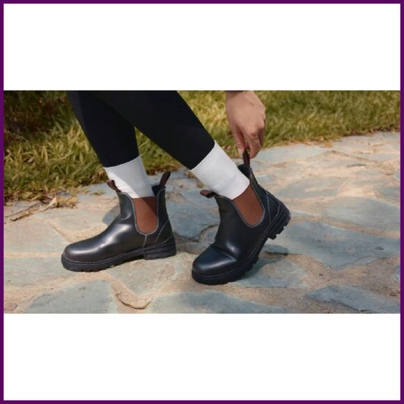 Leather Chelsea Hiking Boots Women's Waterproof Slip-On Ankle Boots - Picture 8 of 8